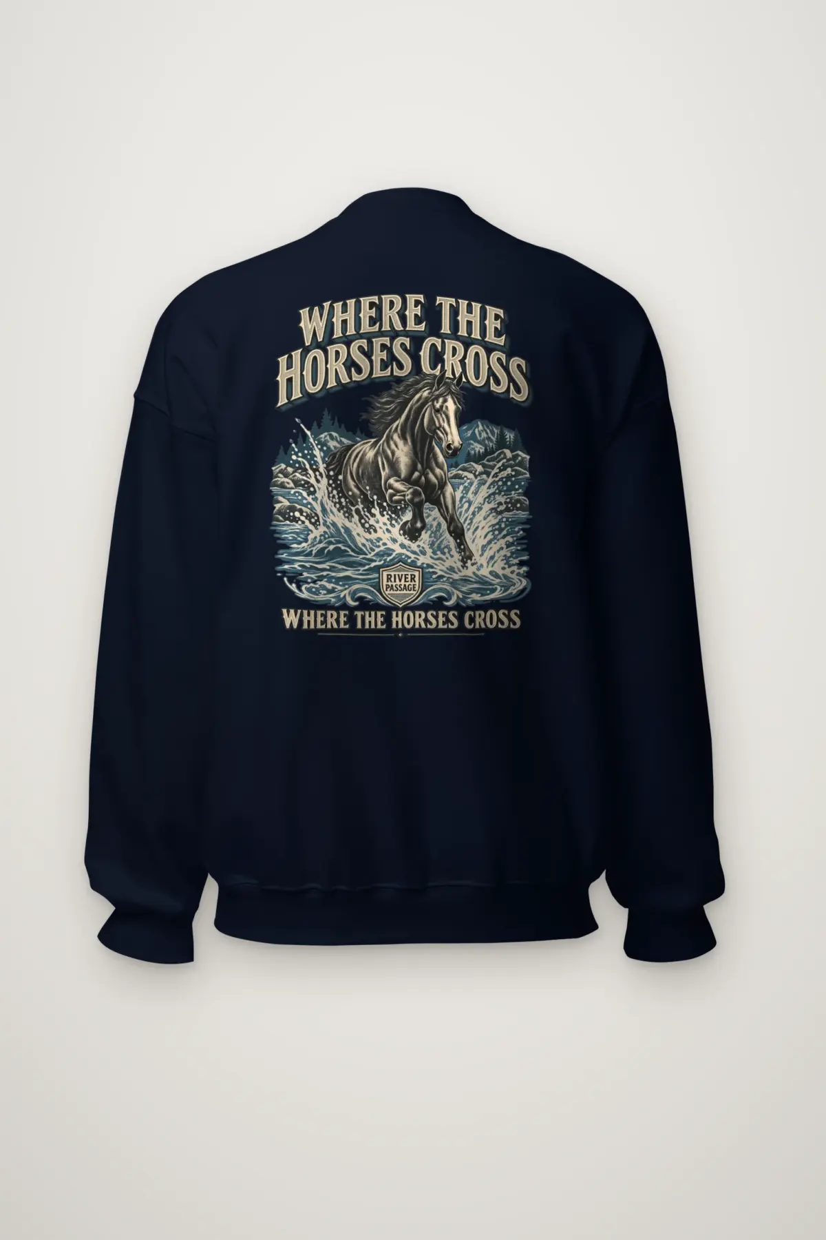 "Where the Horses Cross" Heavy Blend Unisex Crewneck Sweatshirt