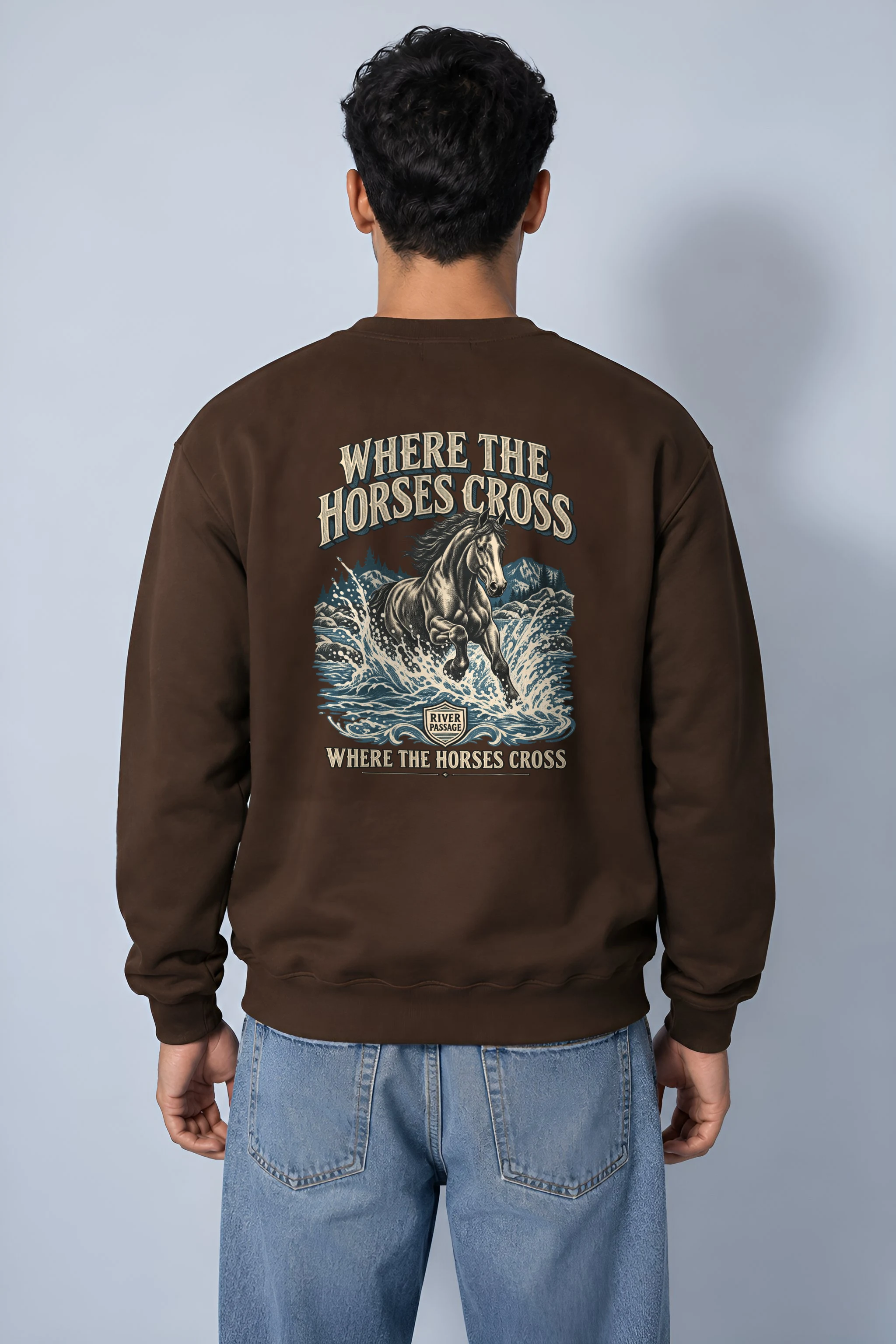 "Where the Horses Cross" Heavy Blend Unisex Crewneck Sweatshirt