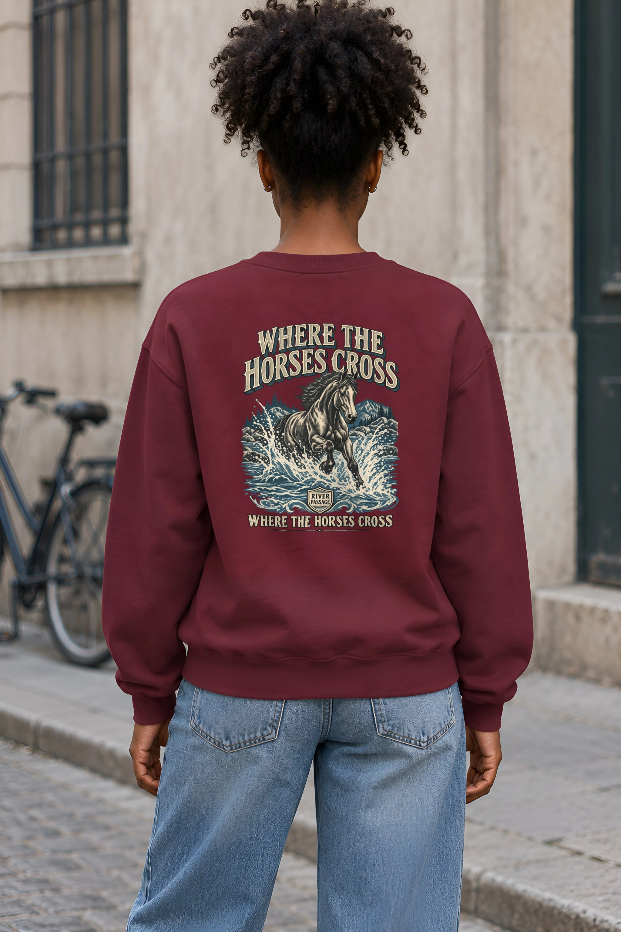 "Where the Horses Cross" Heavy Blend Unisex Crewneck Sweatshirt