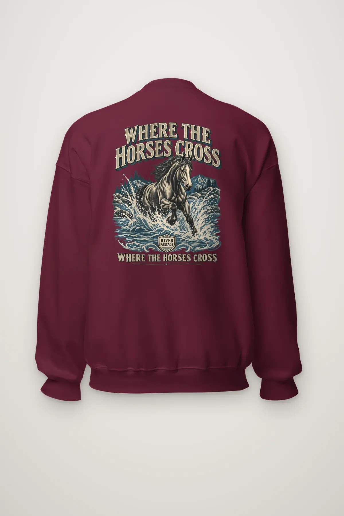 "Where the Horses Cross" Heavy Blend Unisex Crewneck Sweatshirt