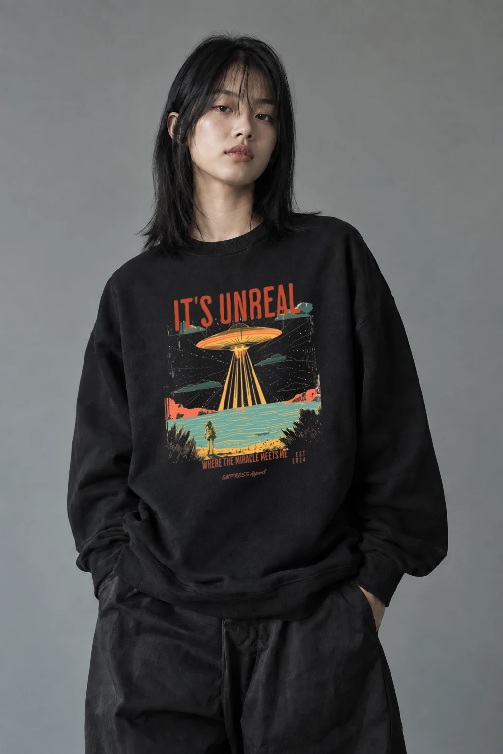 "Where The Miracle Meets Me" Unisex Sponge Fleece Crewneck Sweatshirt | Bella + Canvas 3901