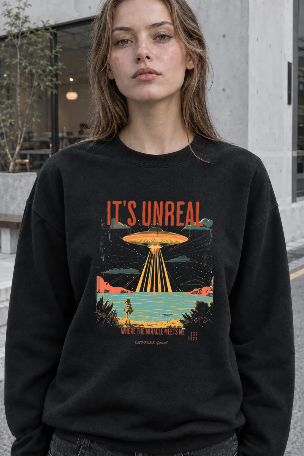 "Where The Miracle Meets Me" Unisex Sponge Fleece Crewneck Sweatshirt | Bella + Canvas 3901