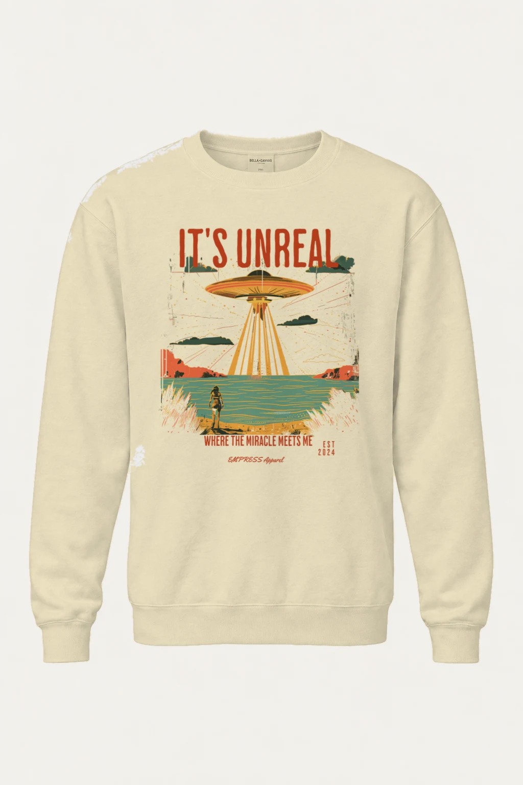 "Where The Miracle Meets Me" Unisex Sponge Fleece Crewneck Sweatshirt | Bella + Canvas 3901