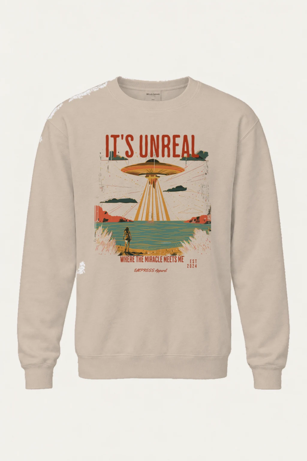 "Where The Miracle Meets Me" Unisex Sponge Fleece Crewneck Sweatshirt | Bella + Canvas 3901