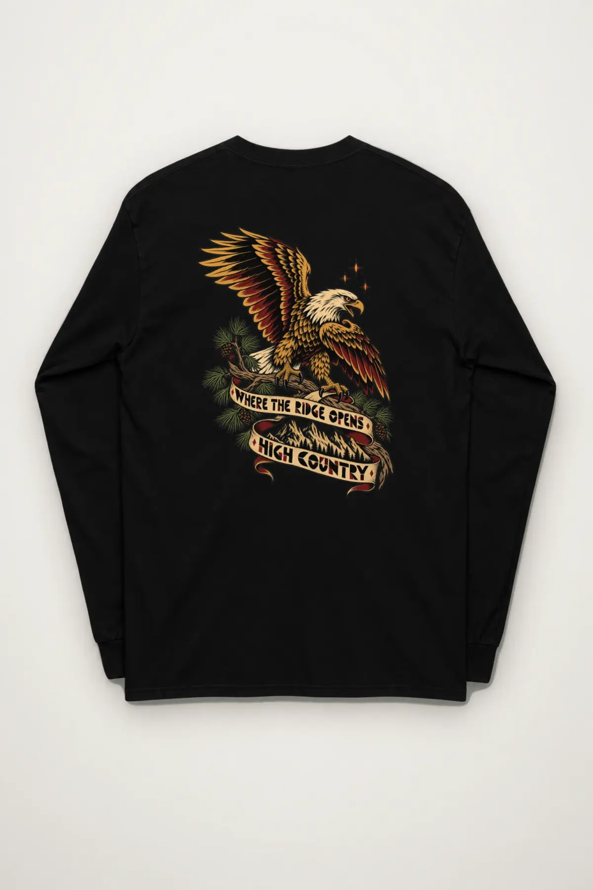 "WHERE THE RIDGE OPENS HIGH COUNTRY" Unisex Longsleeve T-shirt