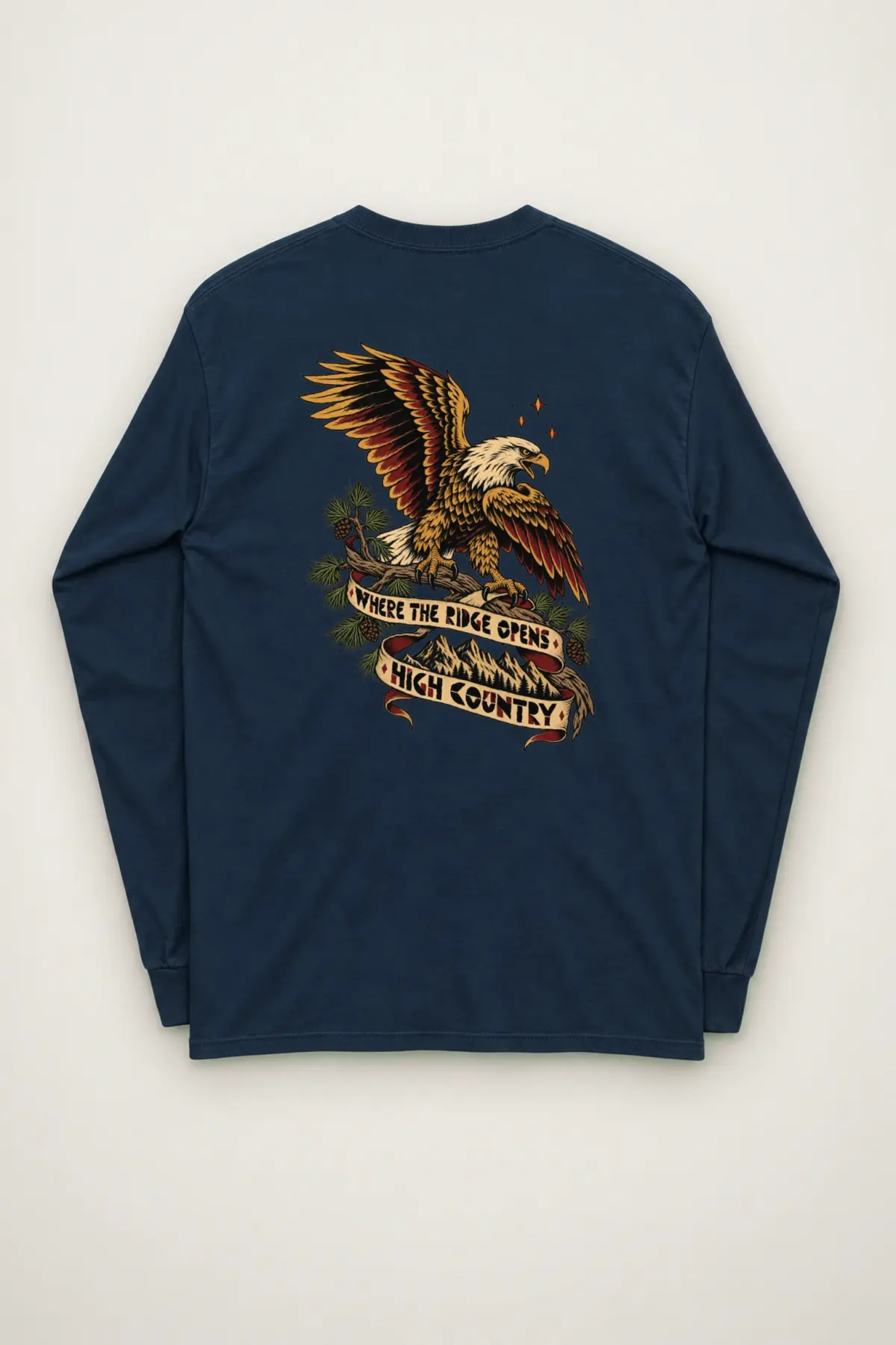 "WHERE THE RIDGE OPENS HIGH COUNTRY" Unisex Longsleeve T-shirt