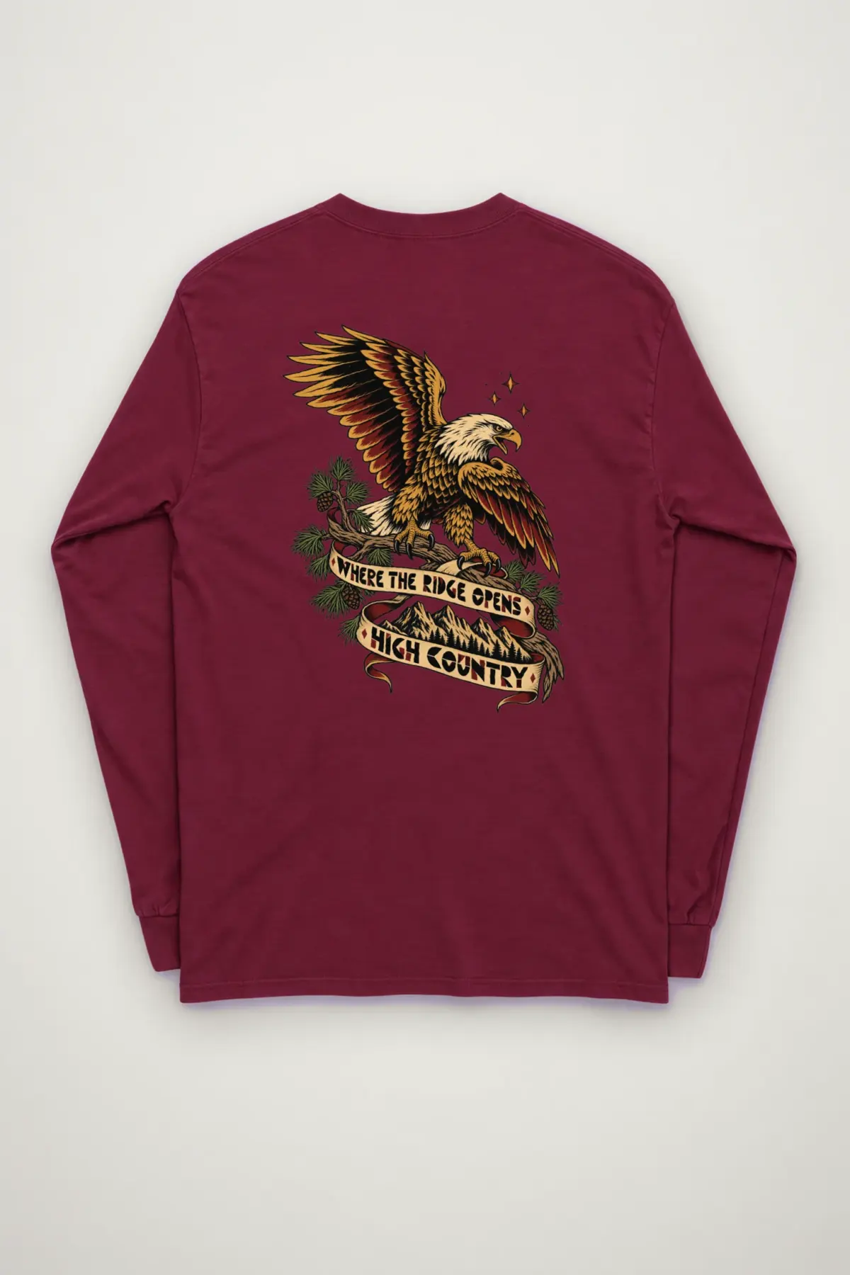 "WHERE THE RIDGE OPENS HIGH COUNTRY" Unisex Longsleeve T-shirt