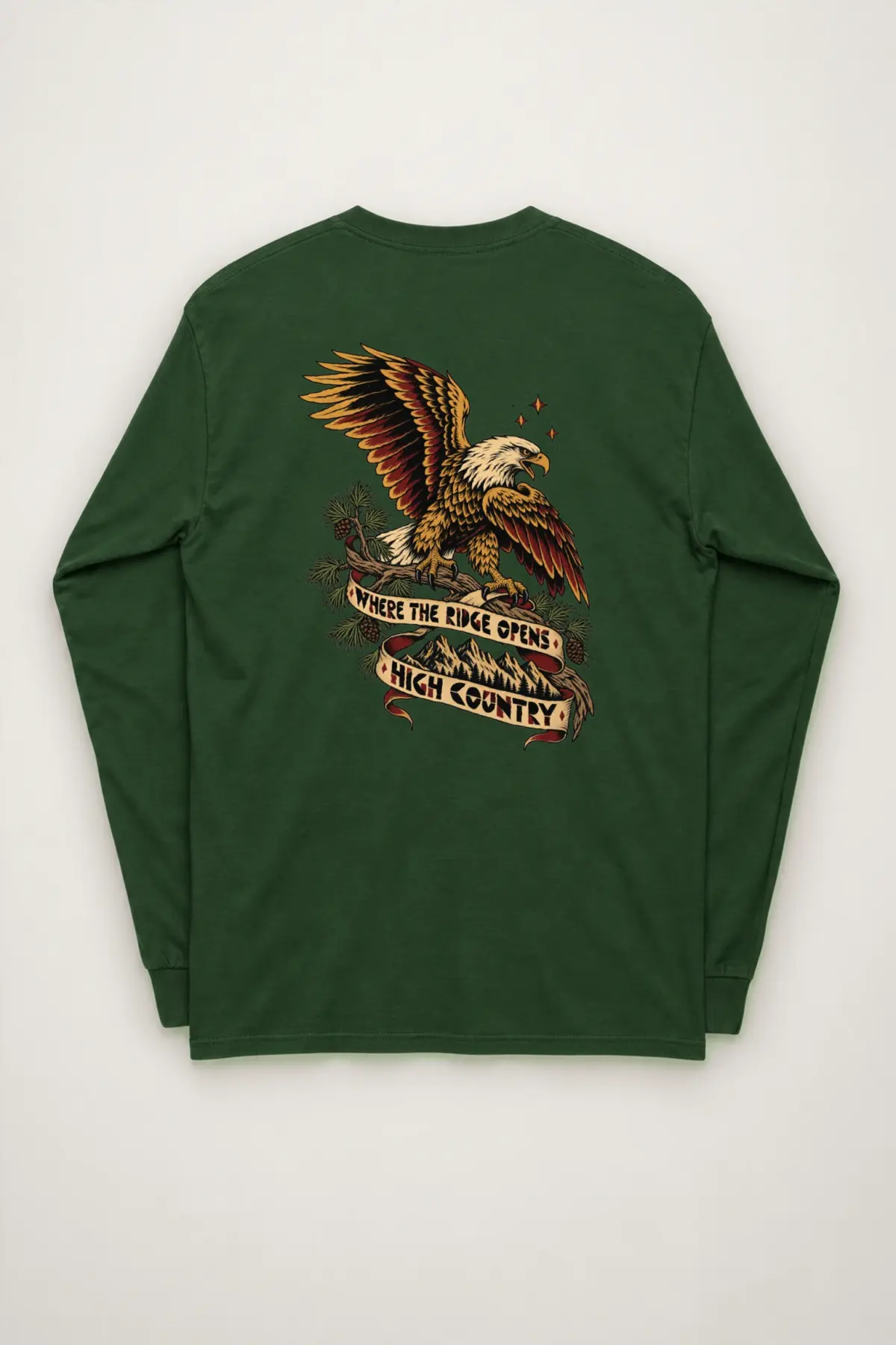 "WHERE THE RIDGE OPENS HIGH COUNTRY" Unisex Longsleeve T-shirt