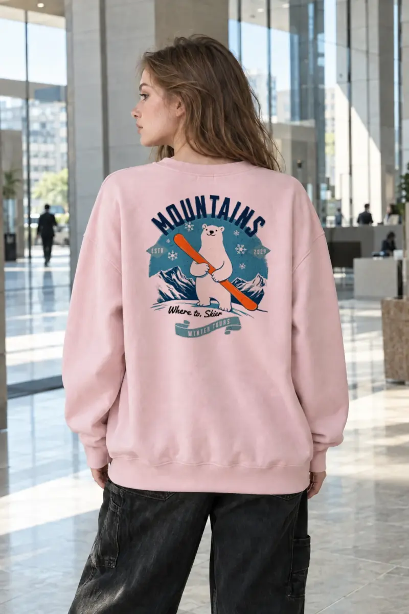 “Where To, Skier” Heavy Blend Unisex Crewneck Sweatshirt | Gildan 18000