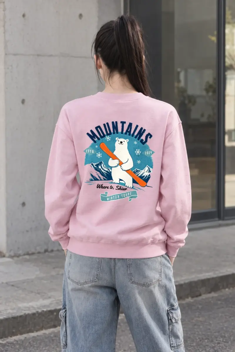 "Where To, Skier" Heavy Blend Unisex Crewneck Sweatshirt