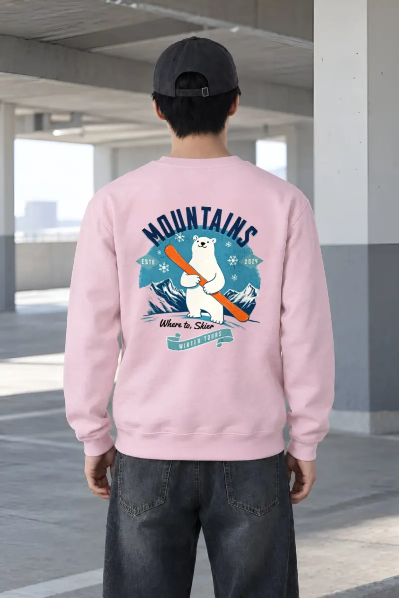 "Where To, Skier" Heavy Blend Unisex Crewneck Sweatshirt