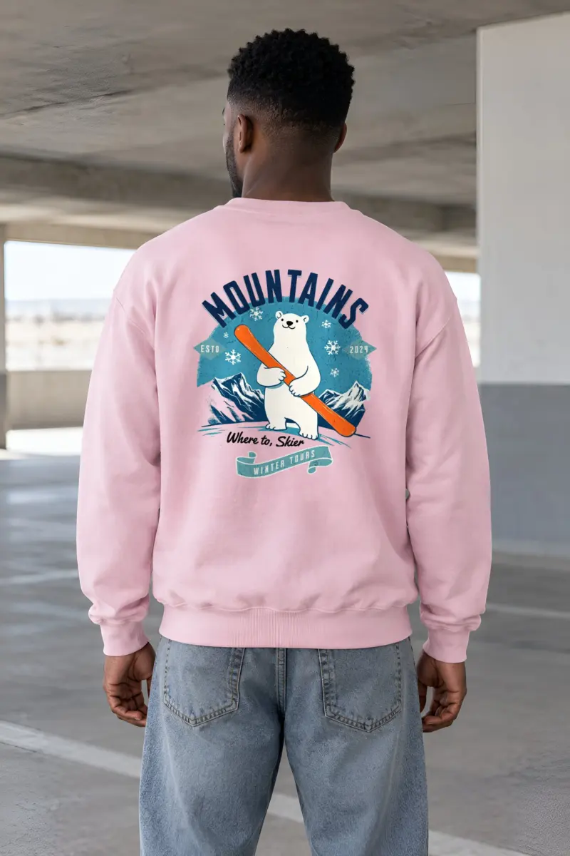 "Where To, Skier" Heavy Blend Unisex Crewneck Sweatshirt