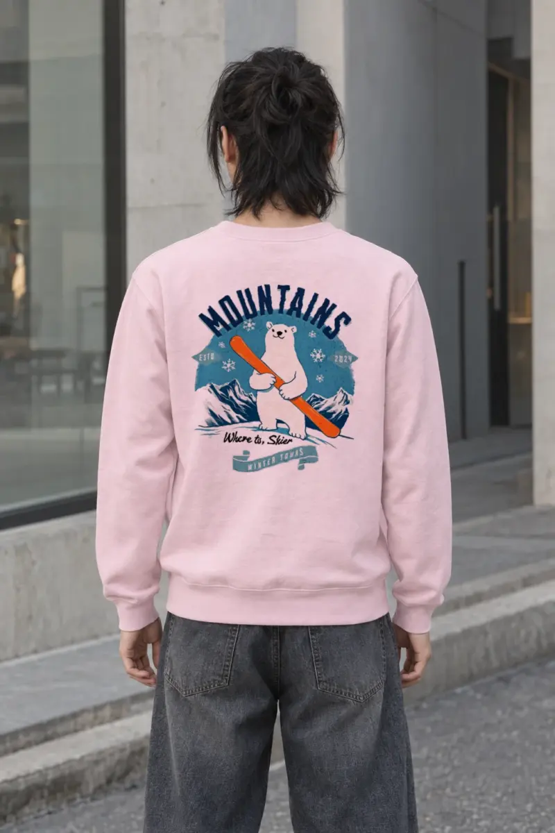 "Where To, Skier" Heavy Blend Unisex Crewneck Sweatshirt | Gildan 18000