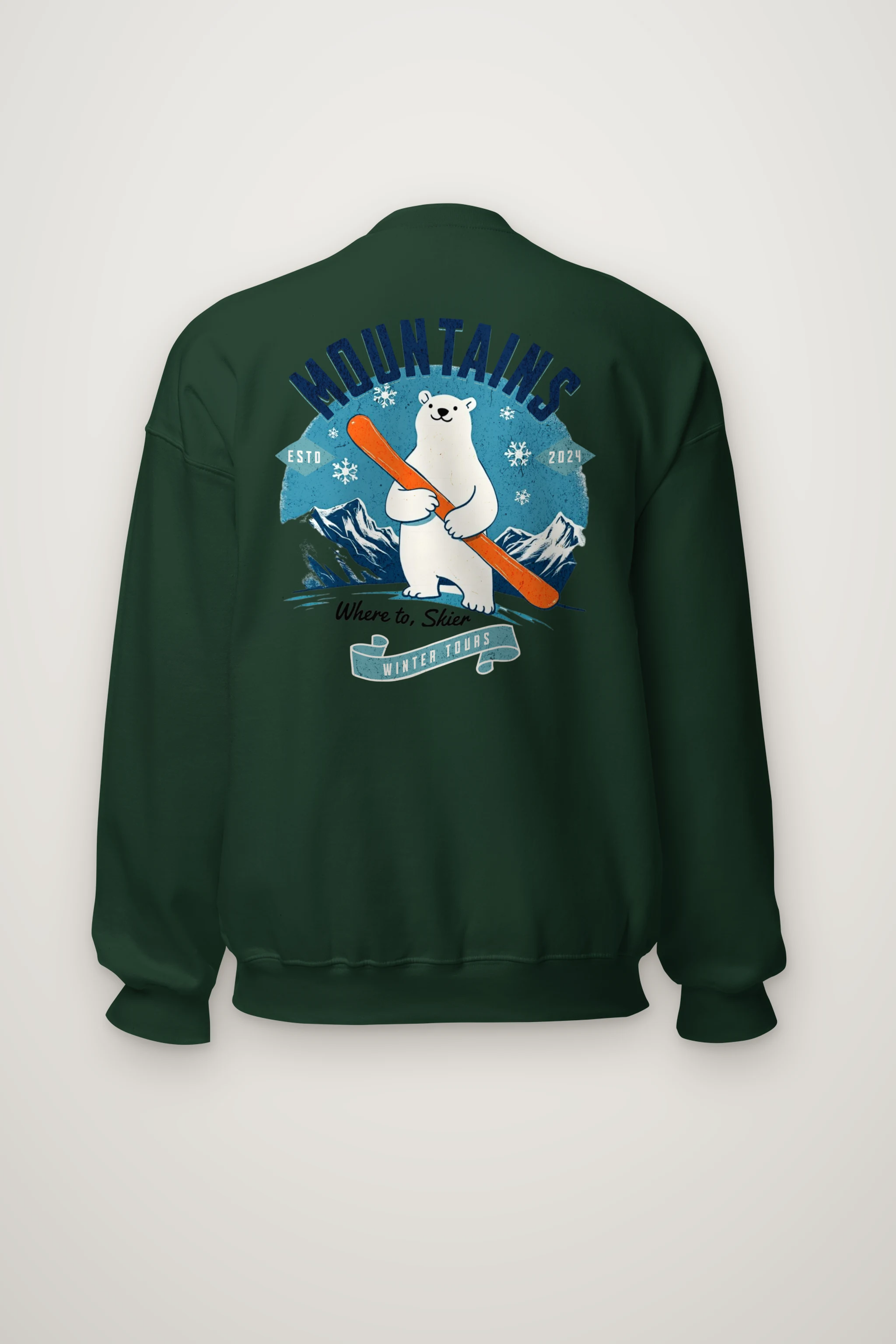 "Where To, Skier" Heavy Blend Unisex Crewneck Sweatshirt