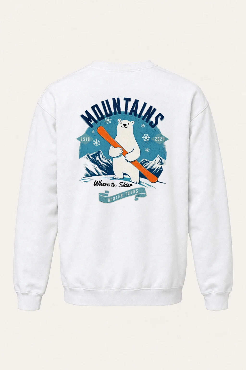 "Where To, Skier" Heavy Blend Unisex Crewneck Sweatshirt | Gildan 18000