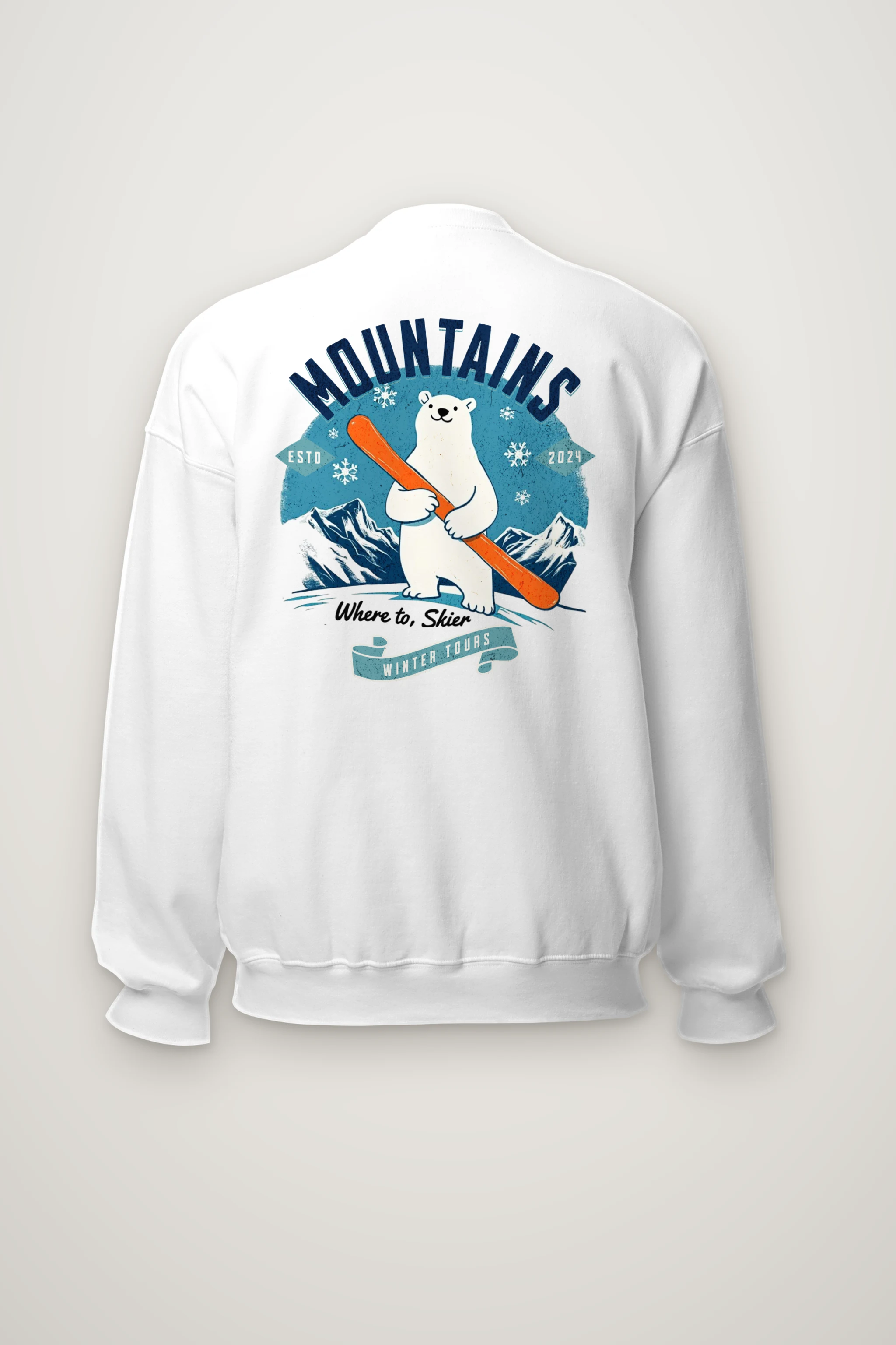 "Where To, Skier" Heavy Blend Unisex Crewneck Sweatshirt