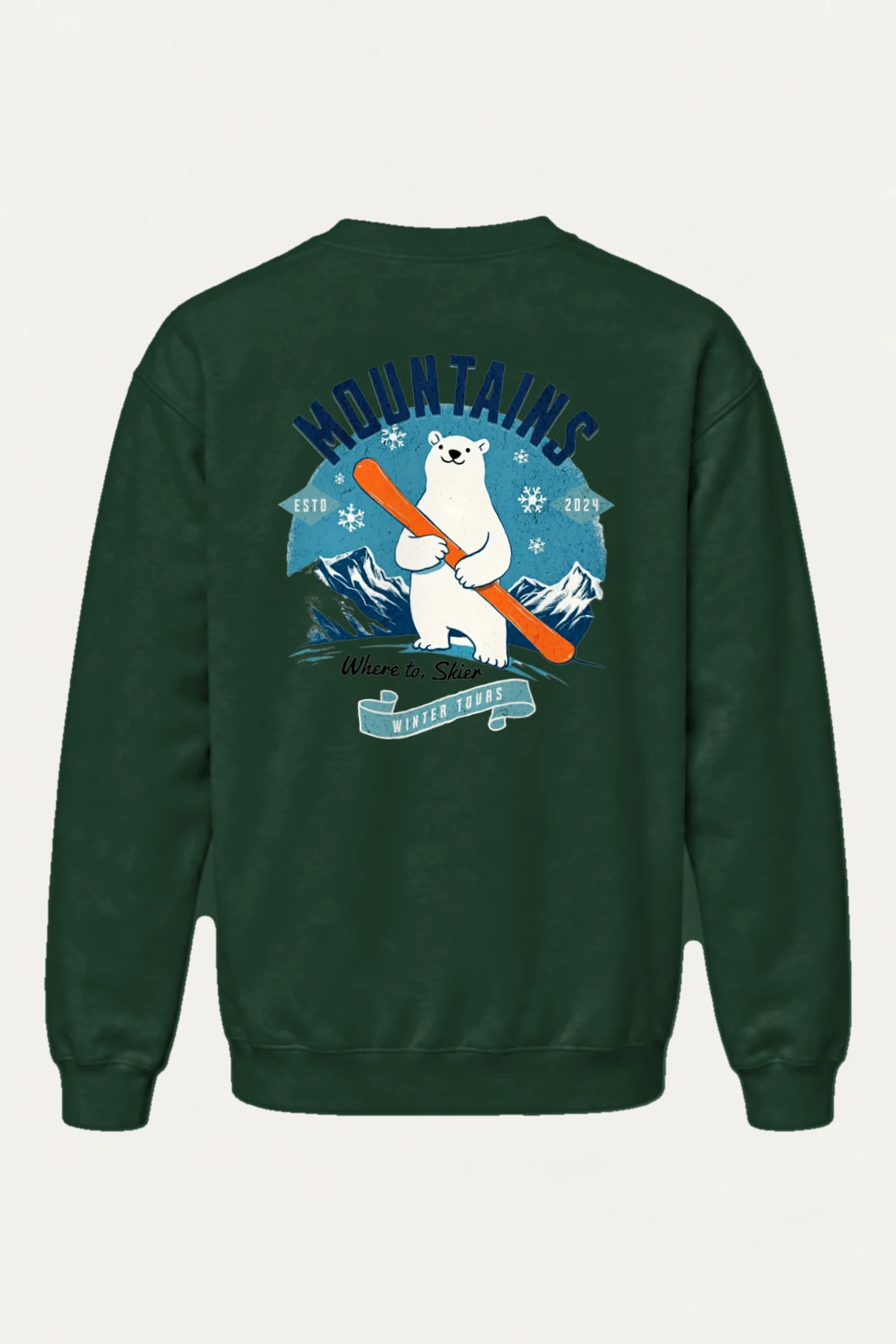 "Where To, Skier" Heavy Blend Unisex Crewneck Sweatshirt | Gildan 18000