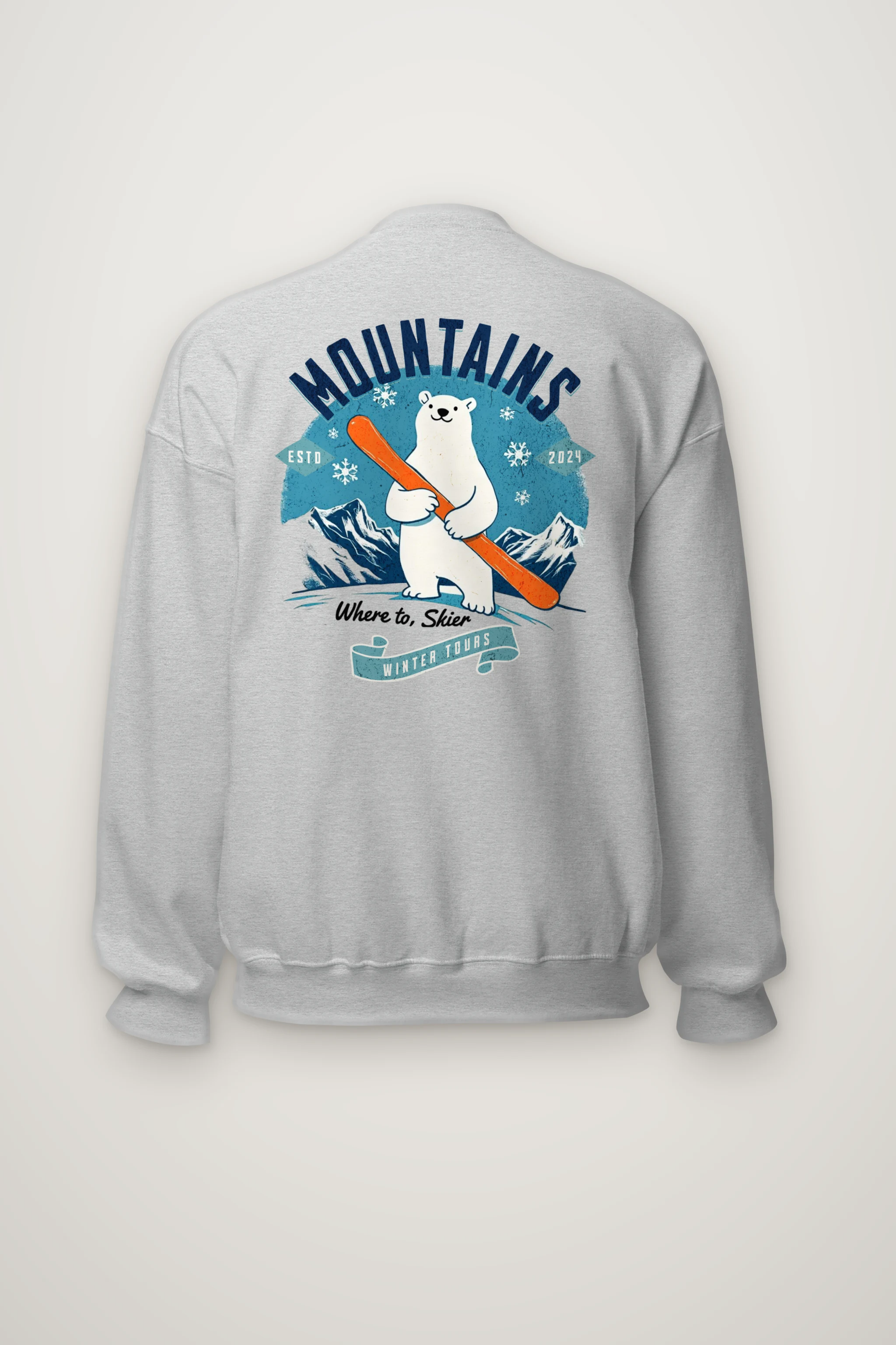 "Where To, Skier" Heavy Blend Unisex Crewneck Sweatshirt