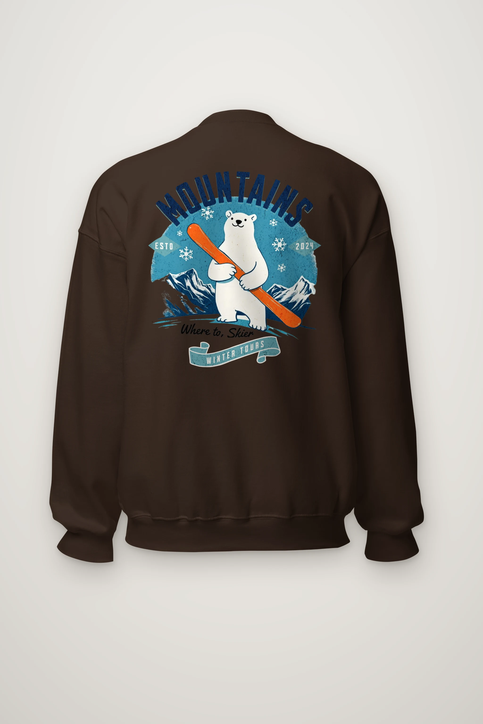 "Where To, Skier" Heavy Blend Unisex Crewneck Sweatshirt