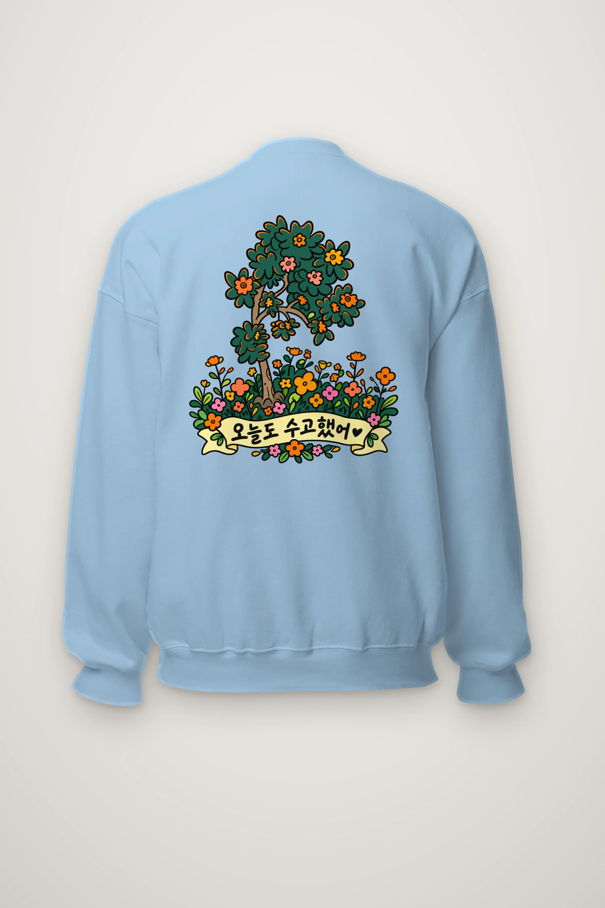 "Whimsical Flowering Tree" Heavy Blend Unisex Crewneck Sweatshirt