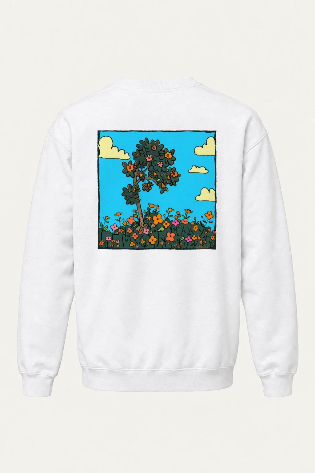 "Whimsical Wildflower Tree" Heavy Blend Unisex Crewneck Sweatshirt | Gildan 18000