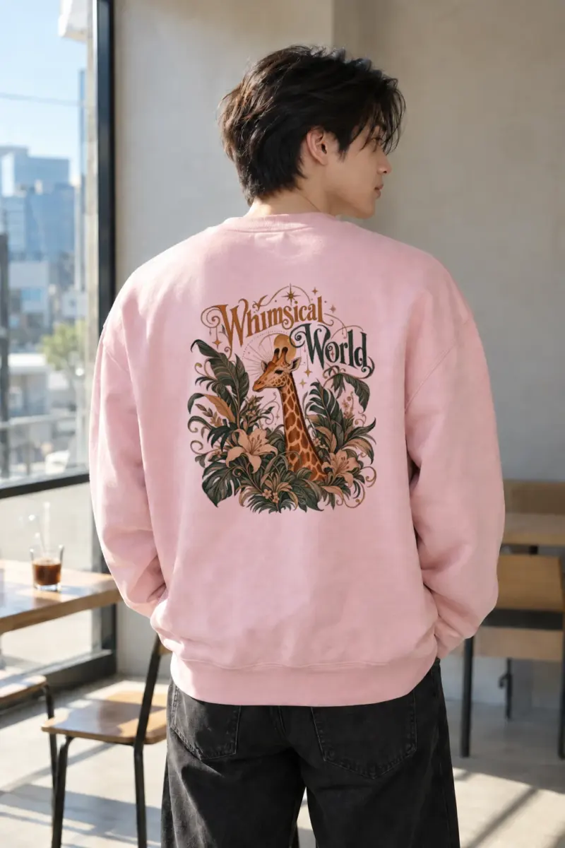 "Whimsical World Giraffe" Heavy Blend Unisex Crewneck Sweatshirt | Gildan 18000
