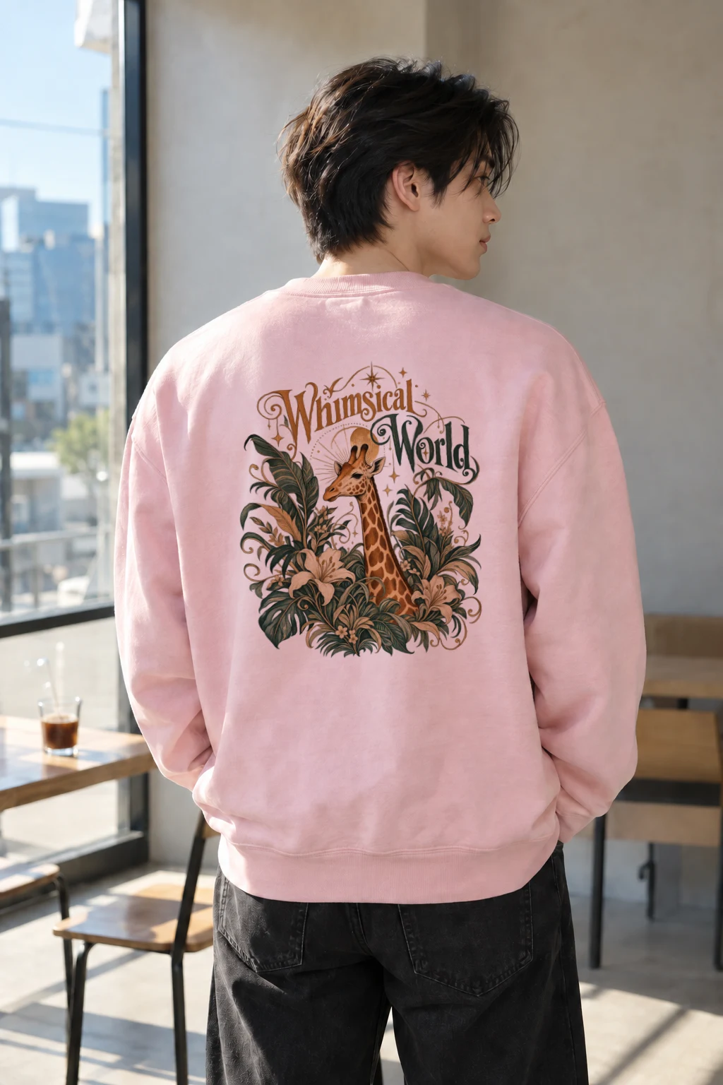 "Whimsical World Giraffe" Heavy Blend Unisex Crewneck Sweatshirt | Gildan 18000