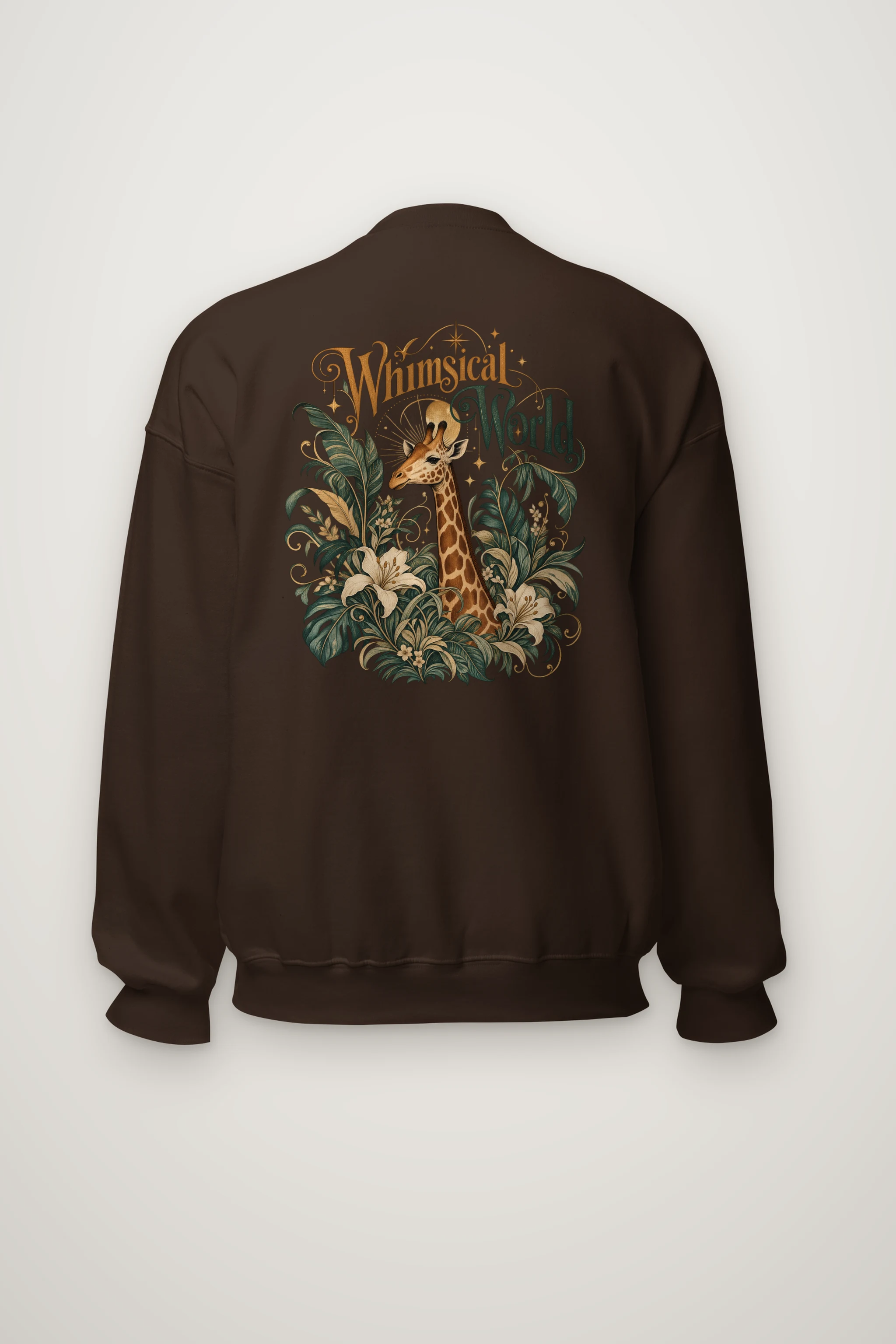"Whimsical World Giraffe" Heavy Blend Unisex Crewneck Sweatshirt