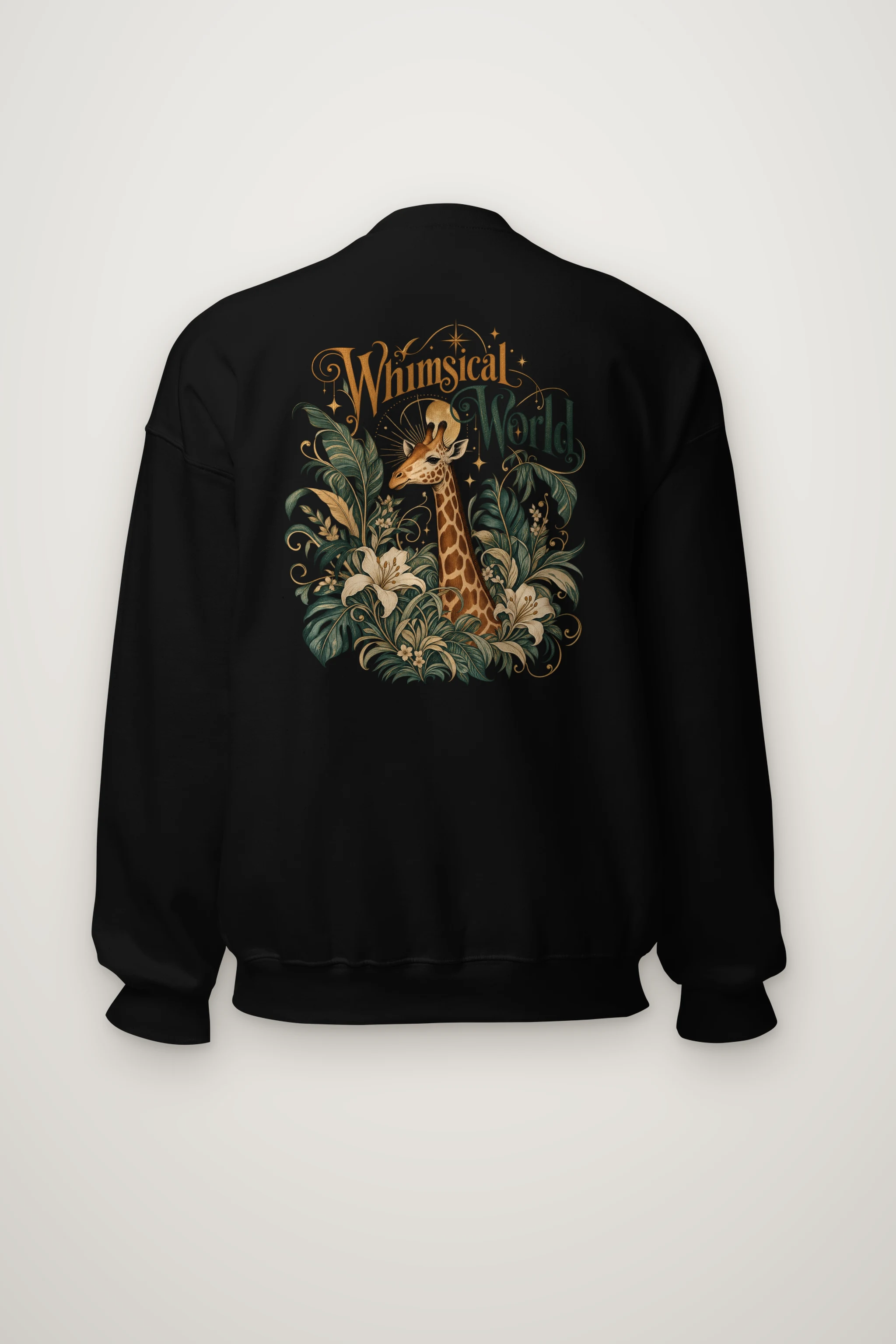 "Whimsical World Giraffe" Heavy Blend Unisex Crewneck Sweatshirt