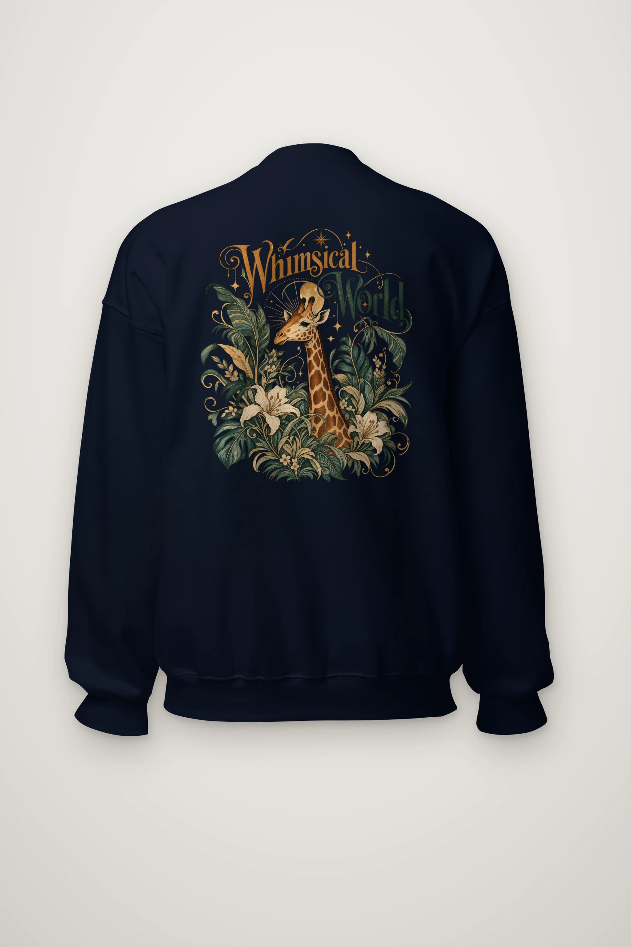 "Whimsical World Giraffe" Heavy Blend Unisex Crewneck Sweatshirt