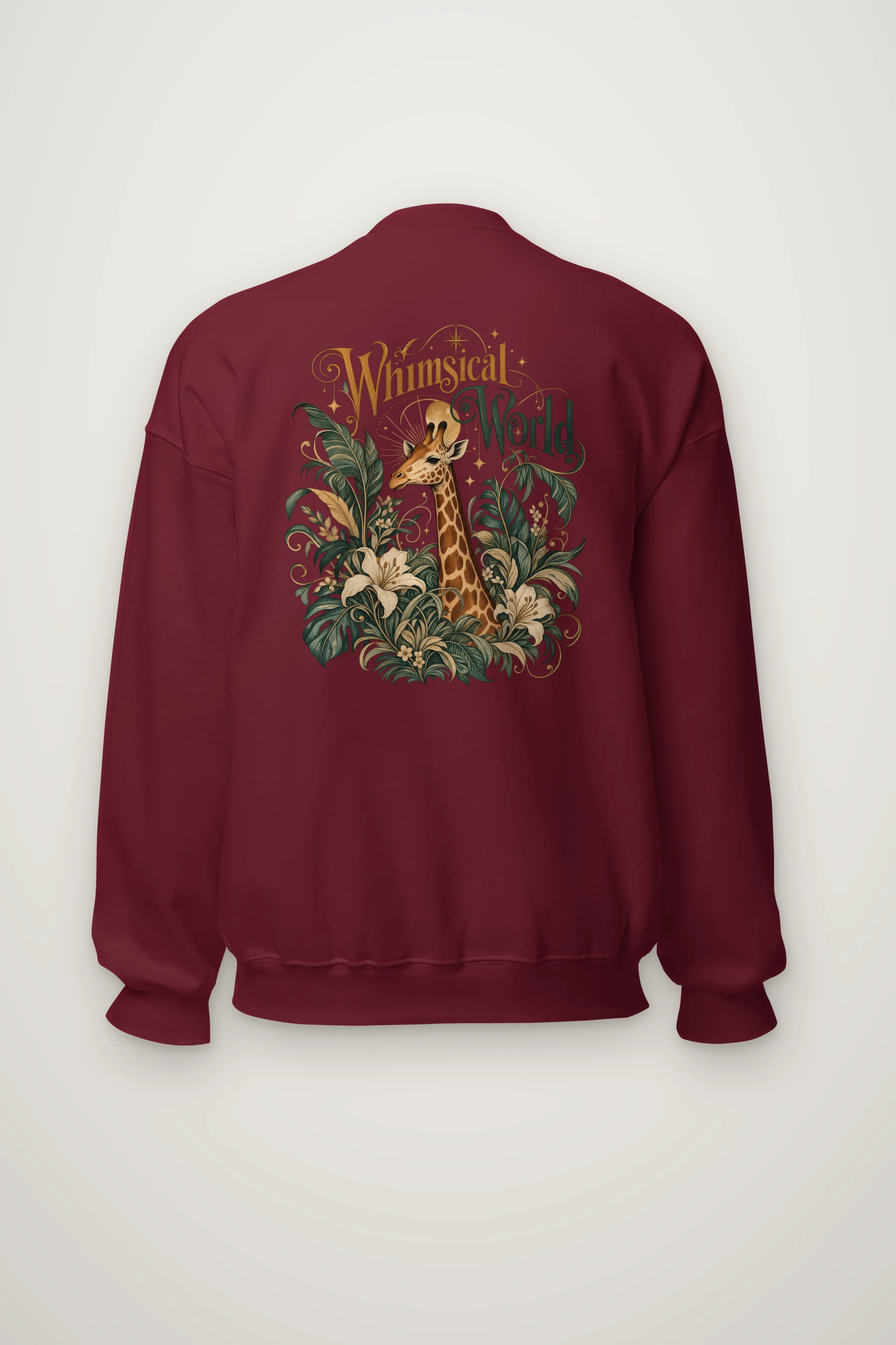 "Whimsical World Giraffe" Heavy Blend Unisex Crewneck Sweatshirt