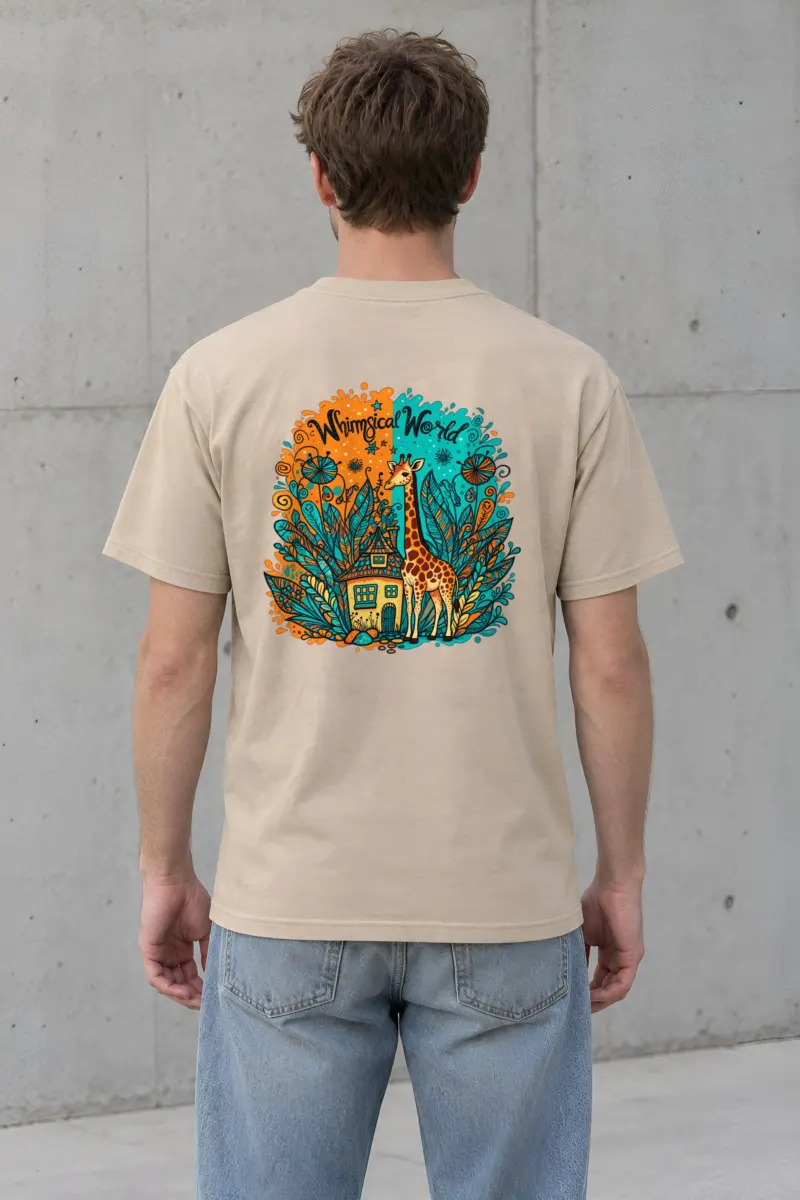 "Whimsical World" Heavyweight Unisex Crewneck T-shirt