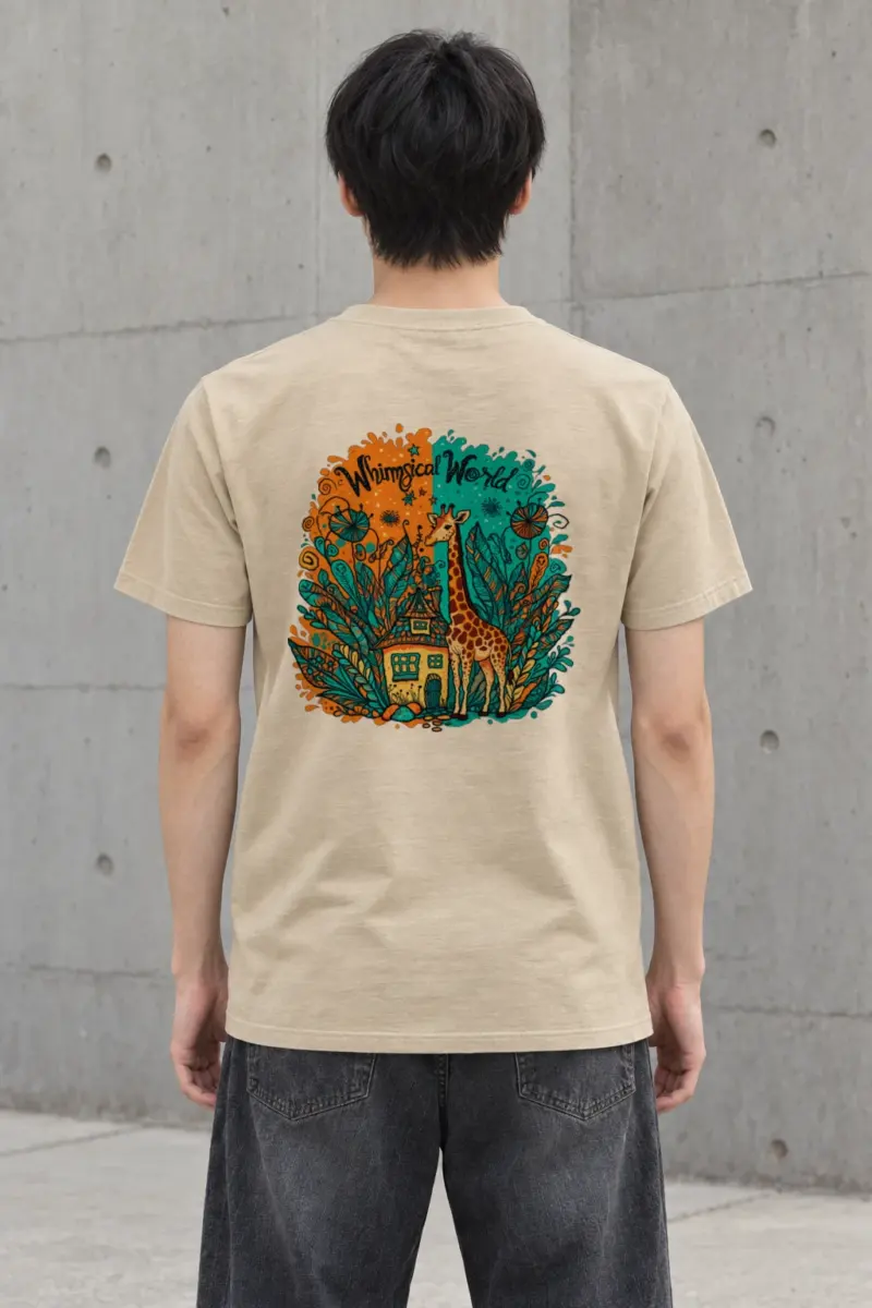 "Whimsical World" Heavyweight Unisex Crewneck T-shirt