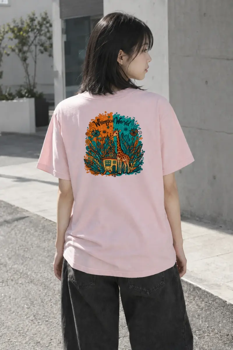 "Whimsical World" Heavyweight Unisex Crewneck T-shirt | Gildan 5000