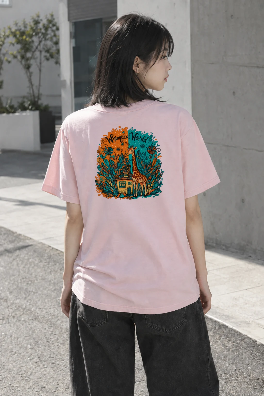 "Whimsical World" Heavyweight Unisex Crewneck T-shirt | Gildan 5000
