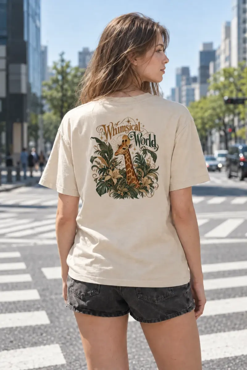 "Whimsical World" Heavyweight Unisex Crewneck T-shirt | Gildan 5000