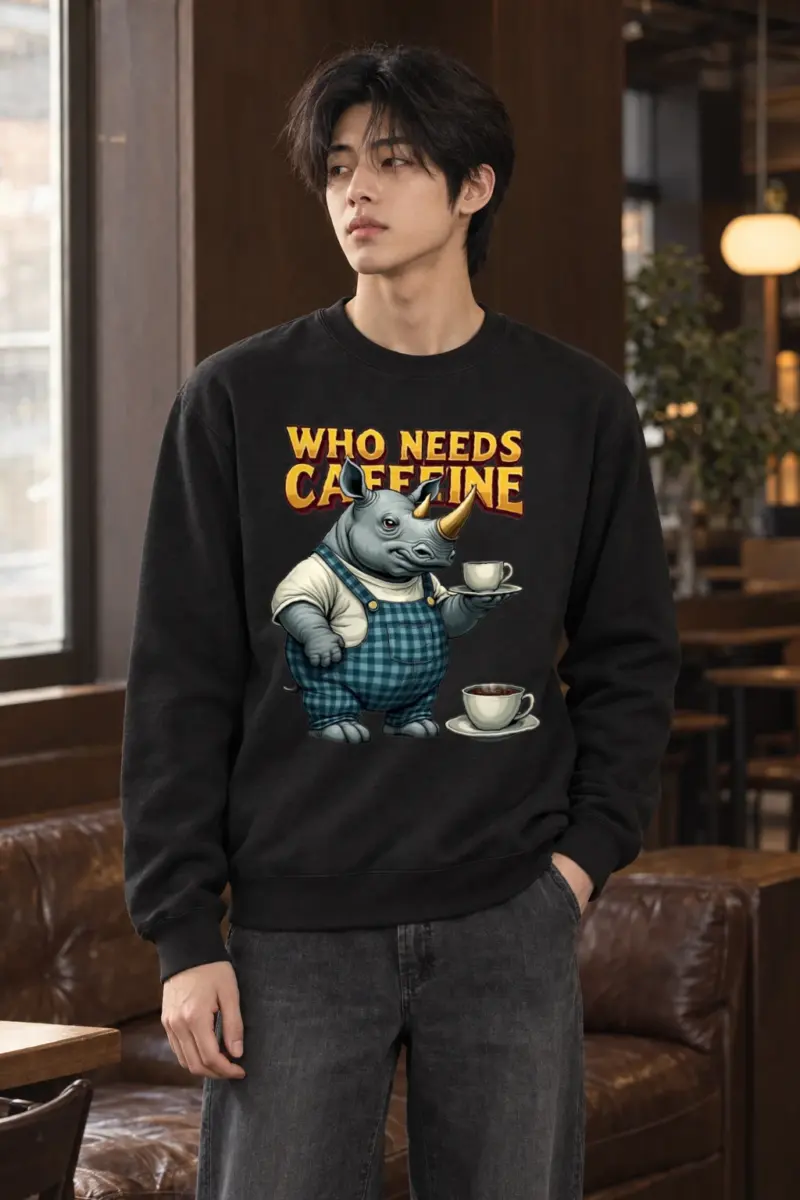 "Who Needs Caffeine" Heavy Blend Unisex Crewneck Sweatshirt