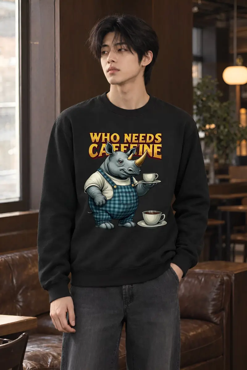 "Who Needs Caffeine" Heavy Blend Unisex Crewneck Sweatshirt