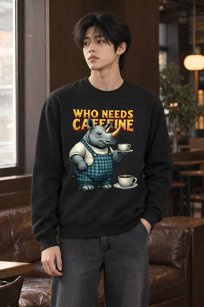 "Who Needs Caffeine" Heavy Blend Unisex Crewneck Sweatshirt