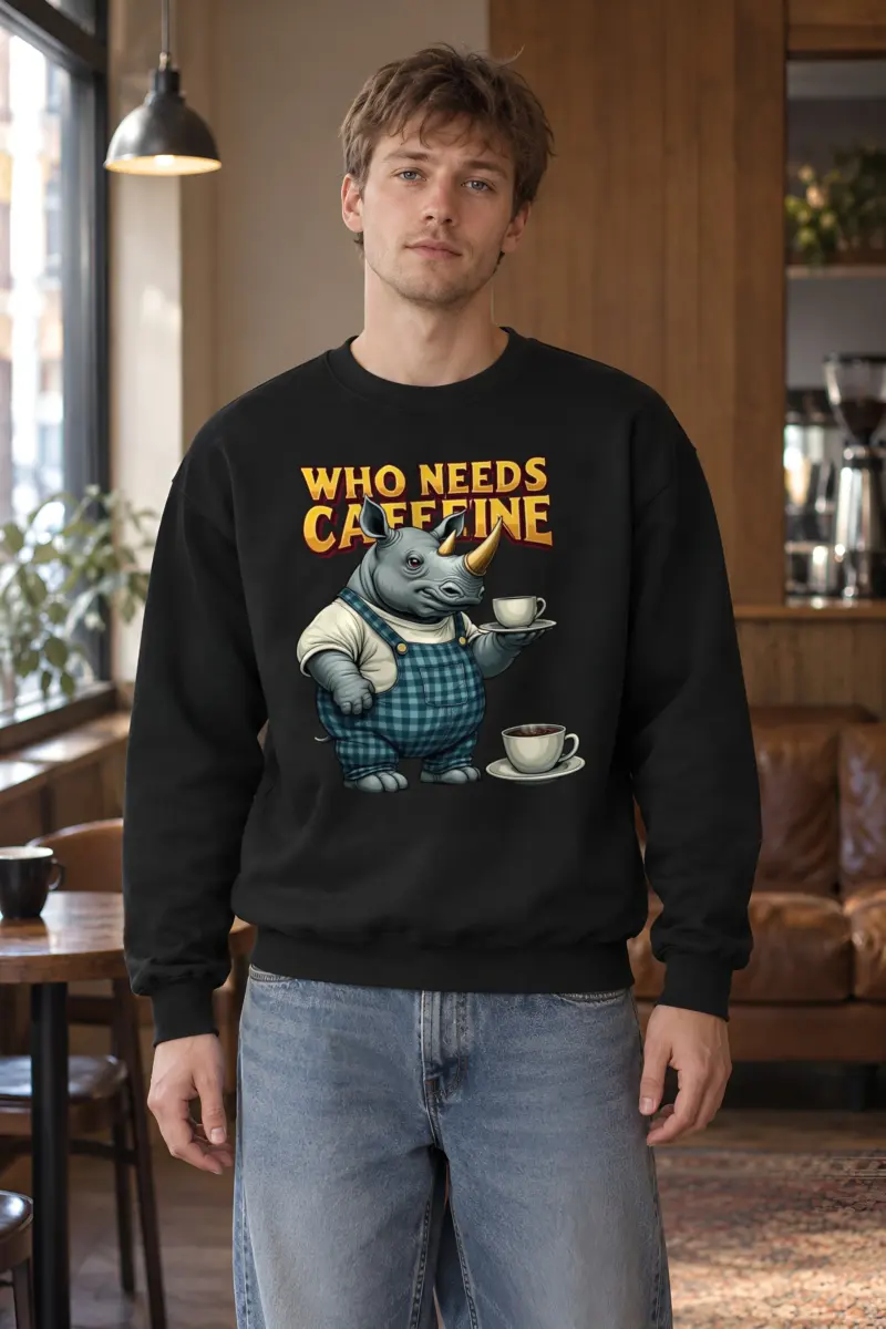 "Who Needs Caffeine" Heavy Blend Unisex Crewneck Sweatshirt