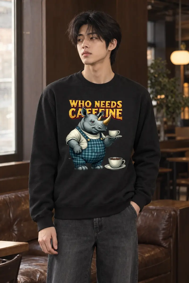 "Who Needs Caffeine" Heavy Blend Unisex Crewneck Sweatshirt