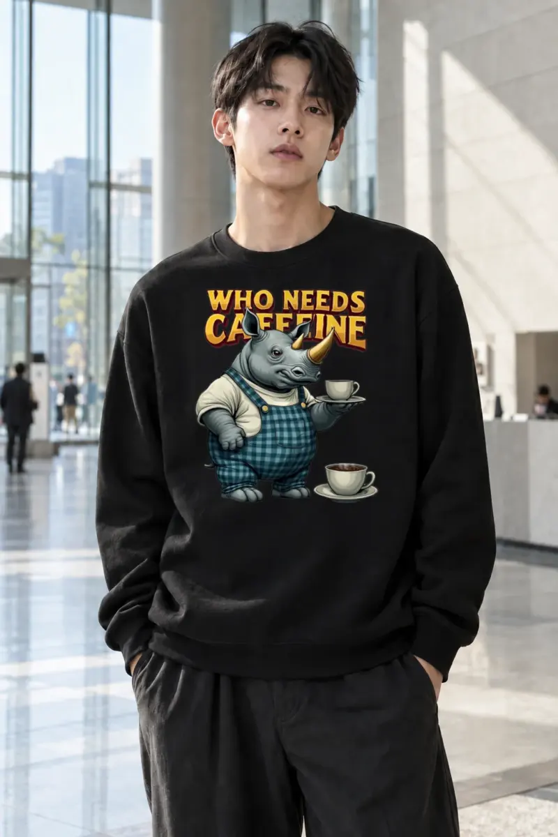 “Who Needs Caffeine” Heavy Blend Unisex Crewneck Sweatshirt | Gildan 18000