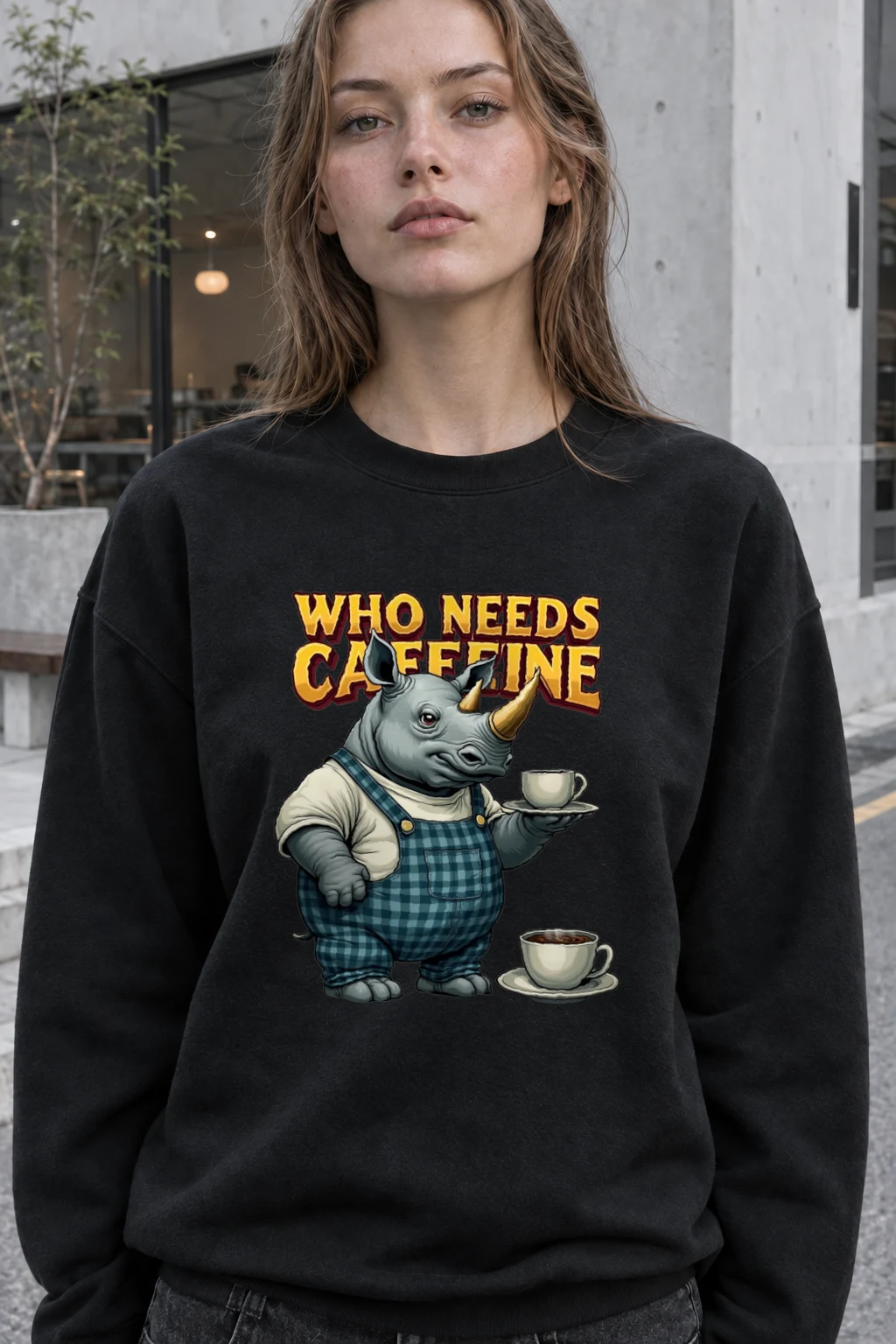 "Who Needs Caffeine" Heavy Blend Unisex Crewneck Sweatshirt | Gildan 18000