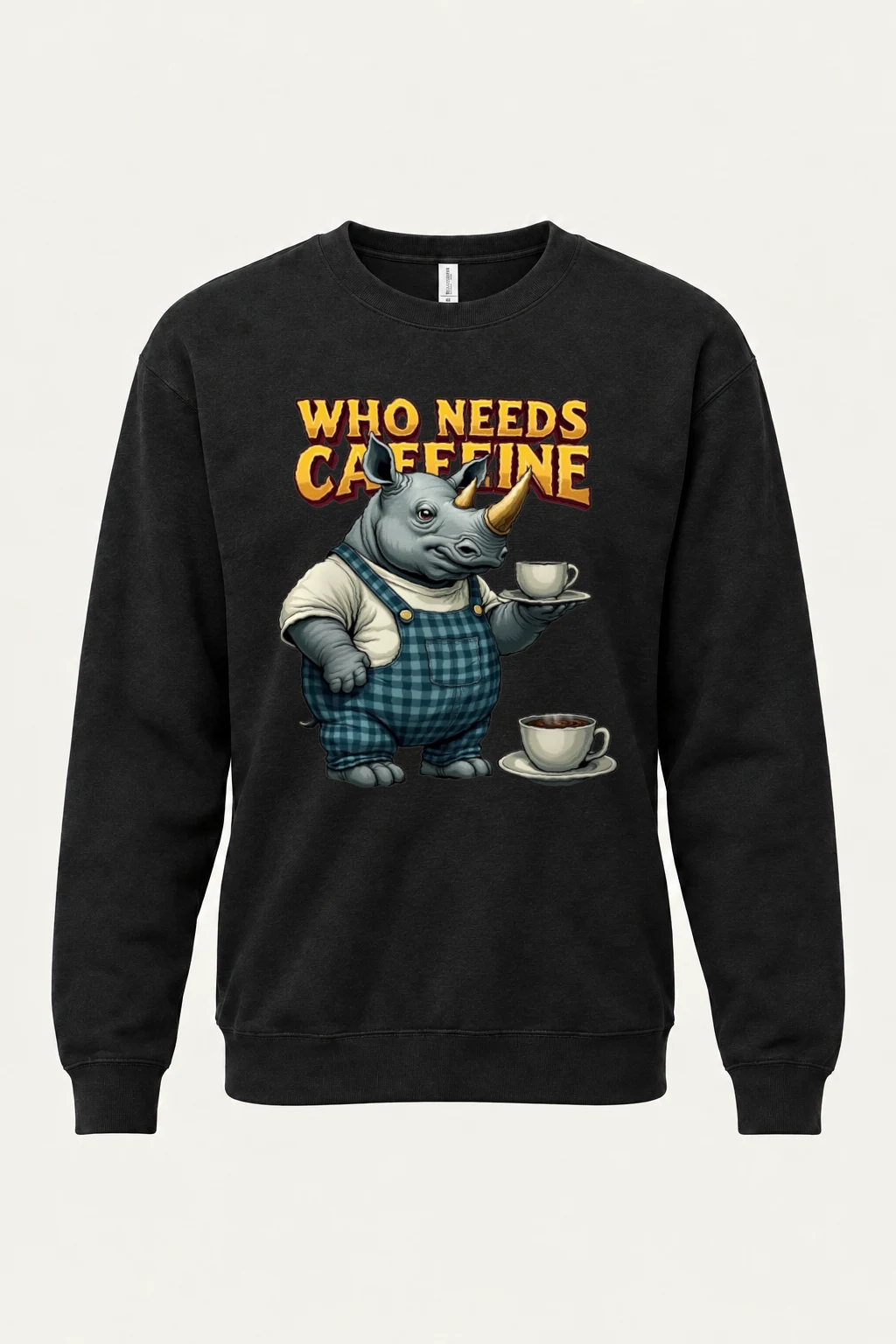 "Who Needs Caffeine" Heavy Blend Unisex Crewneck Sweatshirt | Gildan 18000