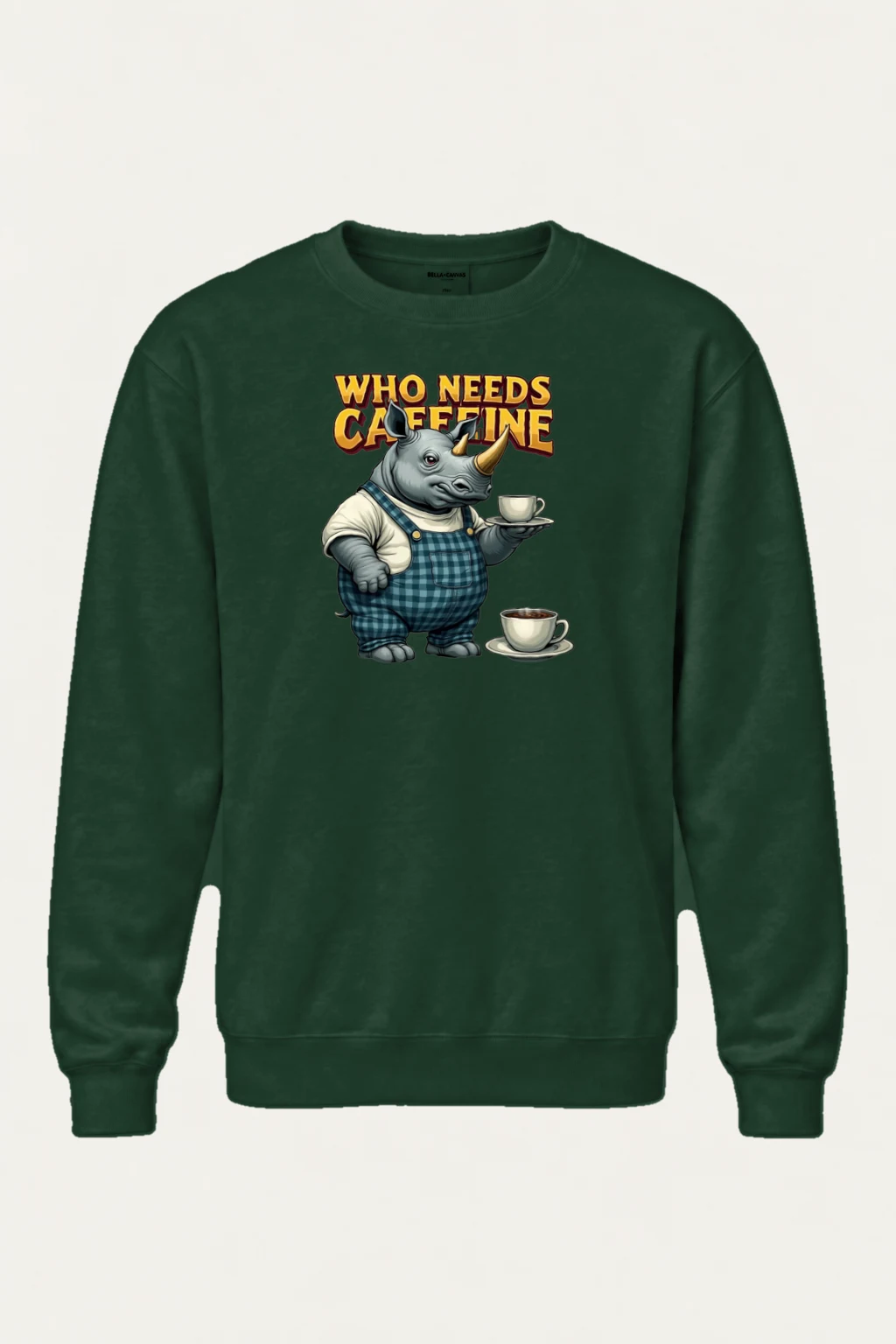 "Who Needs Caffeine" Heavy Blend Unisex Crewneck Sweatshirt | Gildan 18000