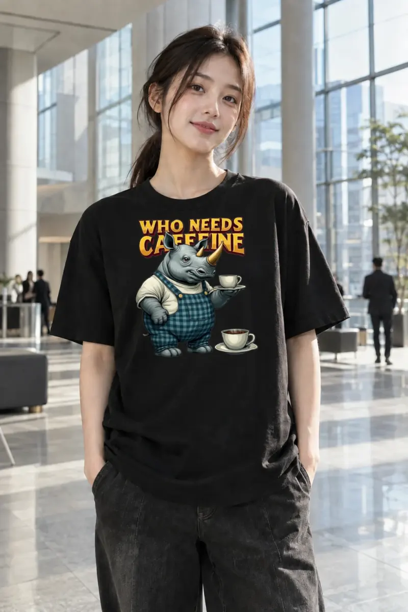 "Who Needs Caffeine" Heavyweight Unisex Crewneck T-shirt | Gildan 5000