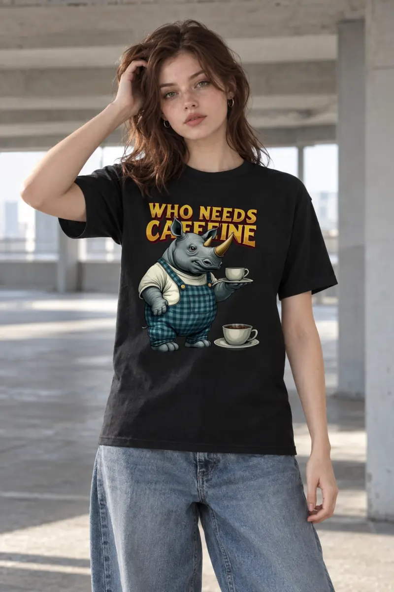 "Who Needs Caffeine" Heavyweight Unisex Crewneck T-shirt