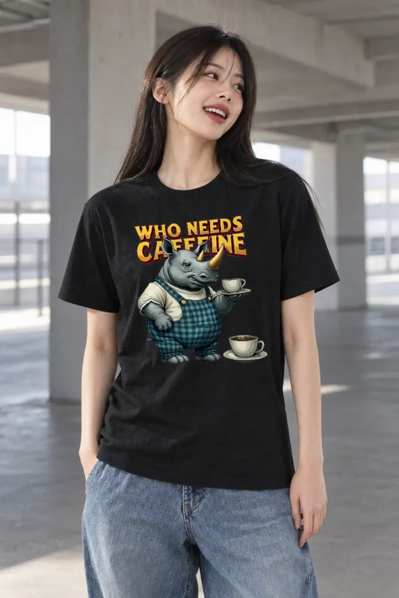 "Who Needs Caffeine" Heavyweight Unisex Crewneck T-shirt