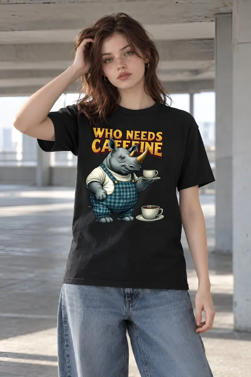 "Who Needs Caffeine" Heavyweight Unisex Crewneck T-shirt