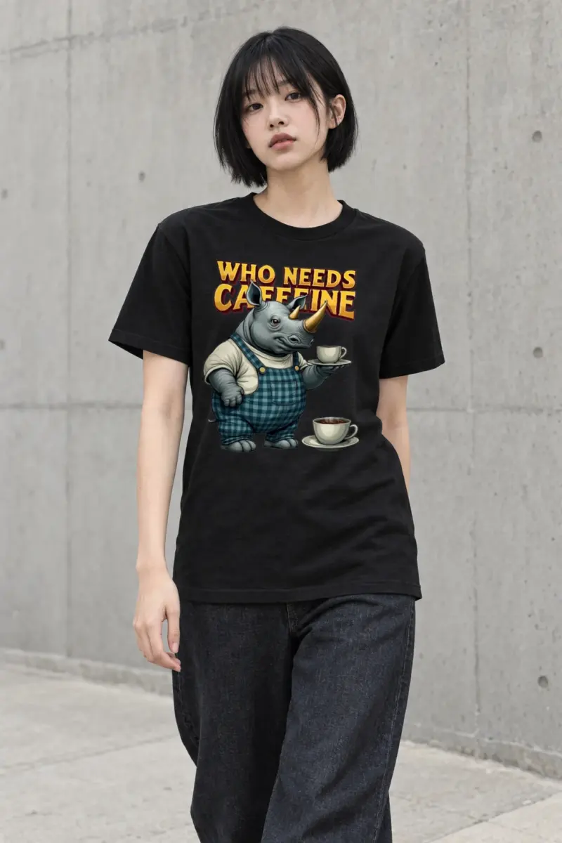 "Who Needs Caffeine" Heavyweight Unisex Crewneck T-shirt